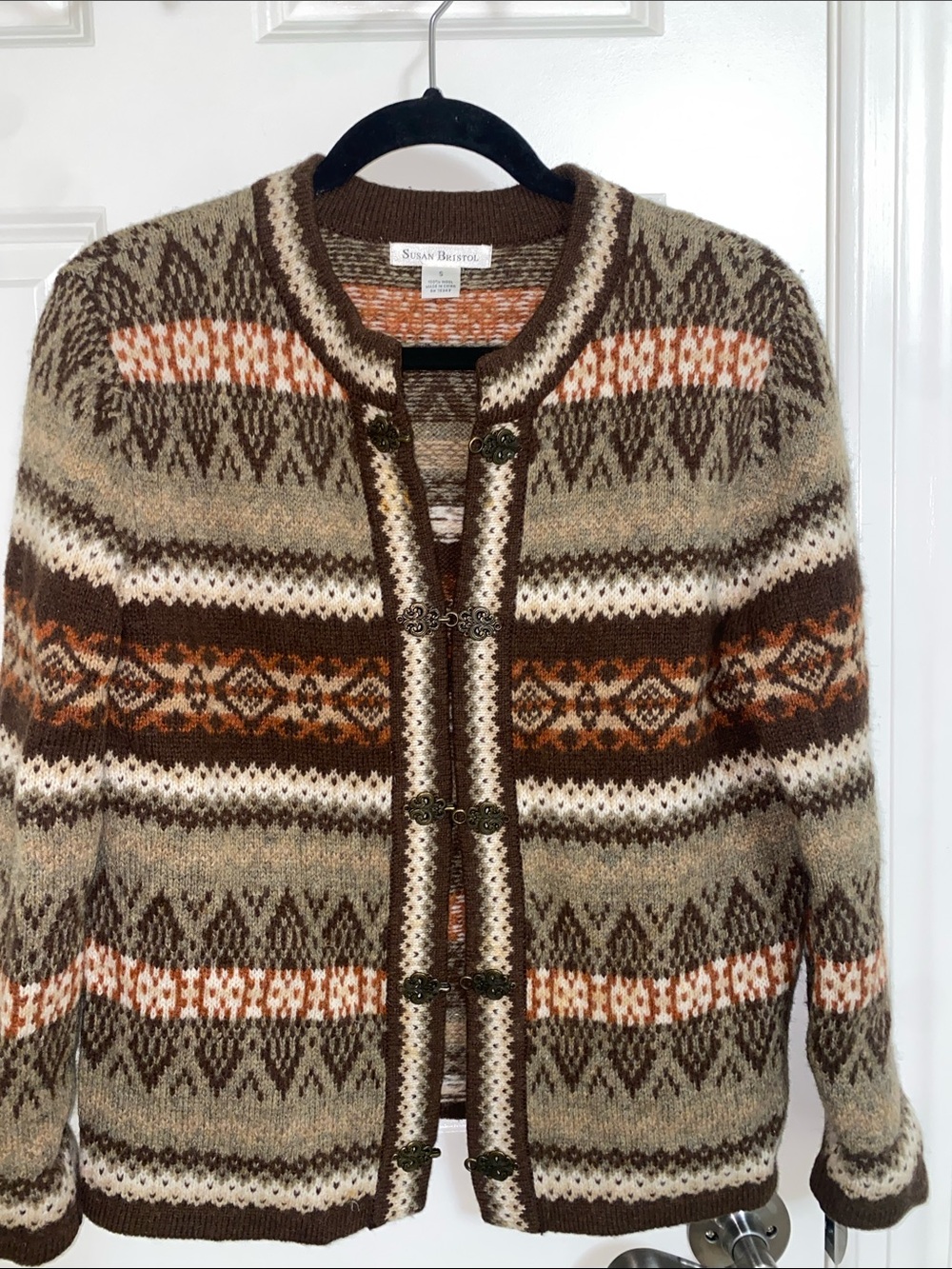 SUSAN BRISTOL Wool Cardigan Sweater